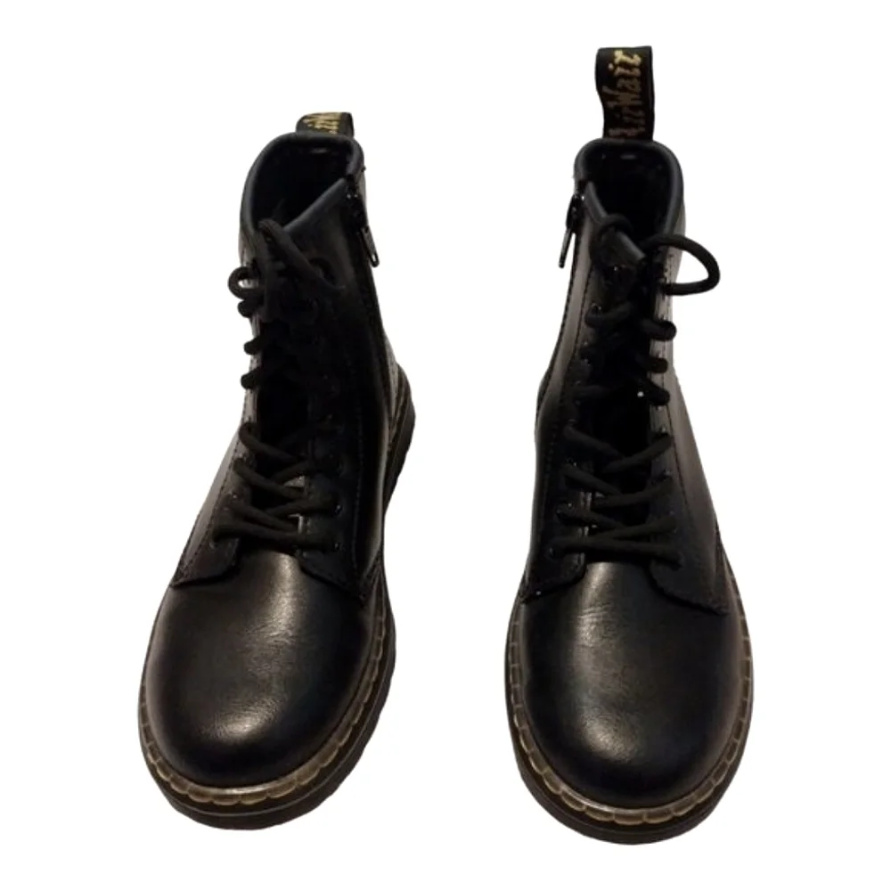 Dr. Martens Kids ZAVALA J Ankle Boots Size US2 EU33‎ Black Leather Lace Up
